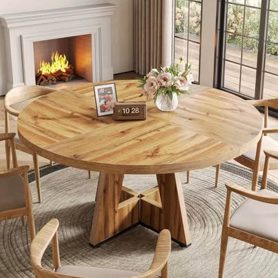47” Round Dining Table – Modern Pedestal Design