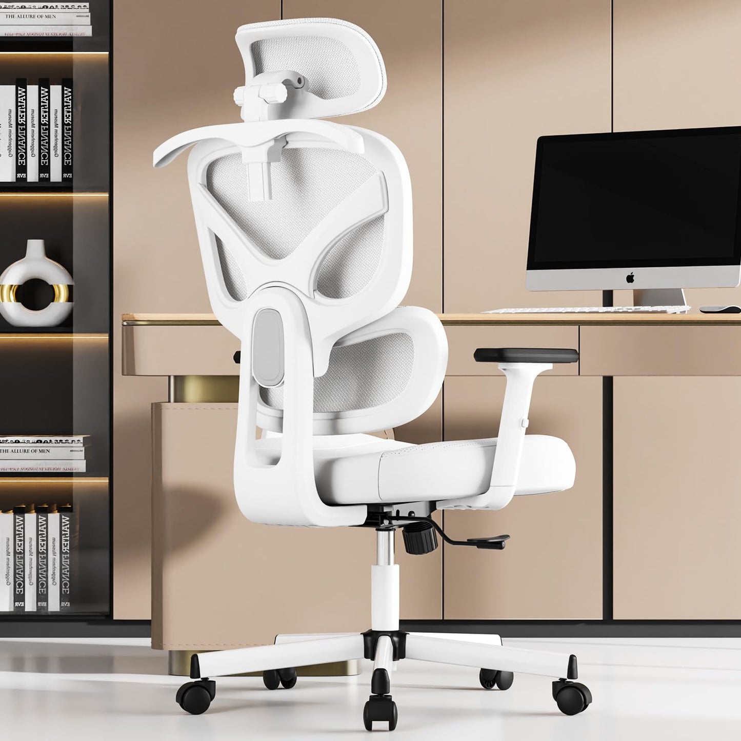 Ergonomic PU Leather Office Chair – Adjustable High Back Gaming & Home Office Chair with Lumbar Support