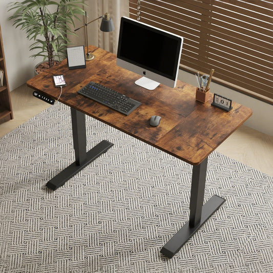 Electric Standing Desk - Rustic Brown
