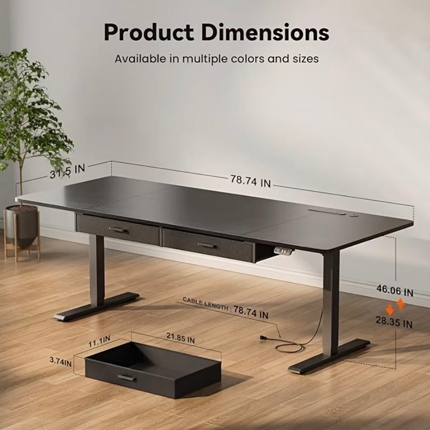 Electric Height Adjustable Desk Computer & Gaming Desk w/ Dual Drawers