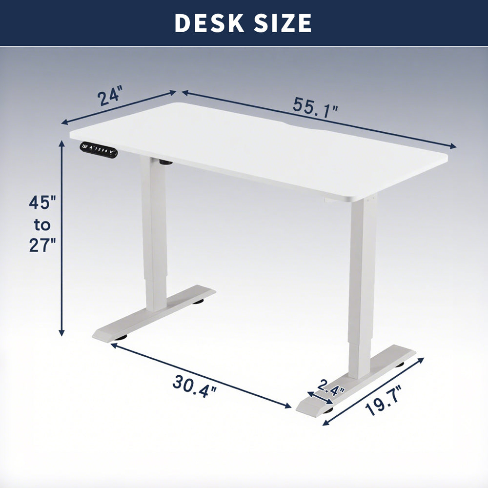 Electric Standing Desk - White