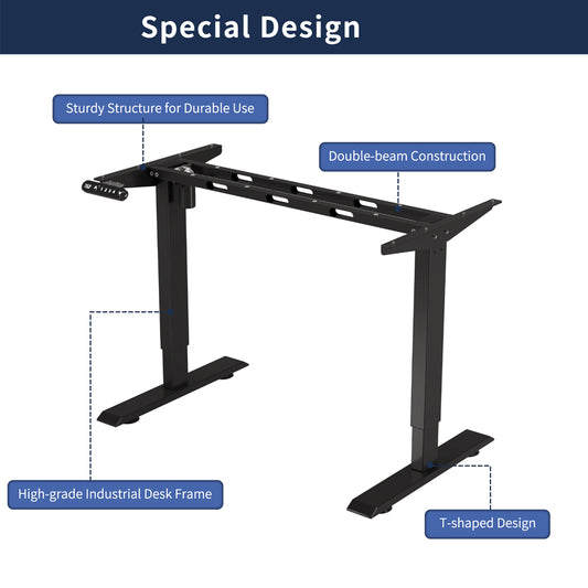 Electric Standing Desk - Rustic Brown
